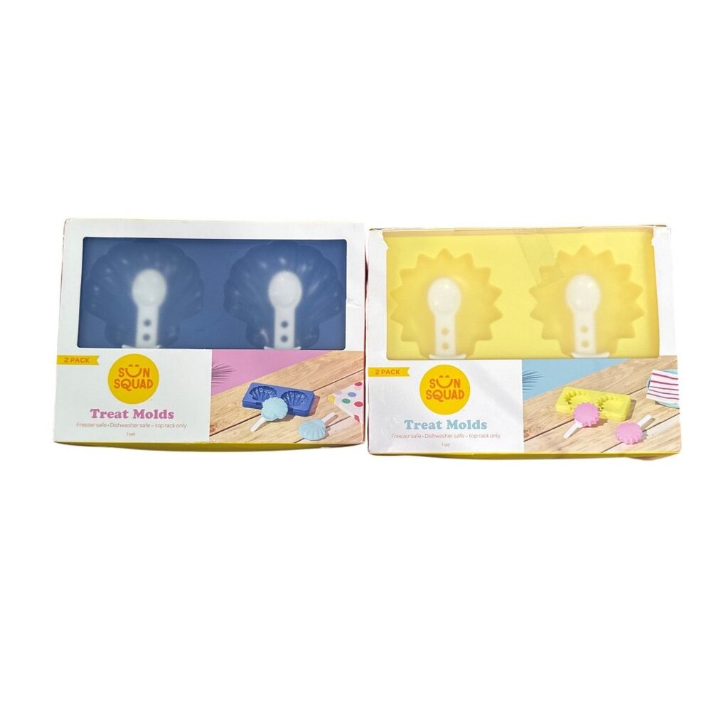 Sun Squad Set of 2 Treat Molds 2-Pack Shell & Sun Design Freezer Safe Dishwasher